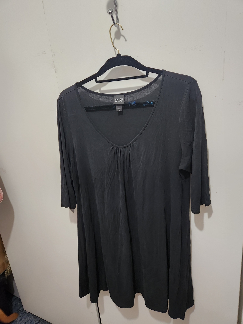 Eileen Fisher Charcoal Scoop-Neck Tunic/Dress
